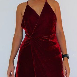 Red Suede Maxi Dress
